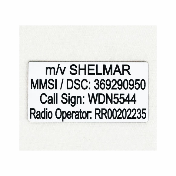 Marine Radio Identification Label Also For Aviation, Ham, Military