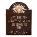 May The Sun Always Shine On The Home Of Family Name Plaque