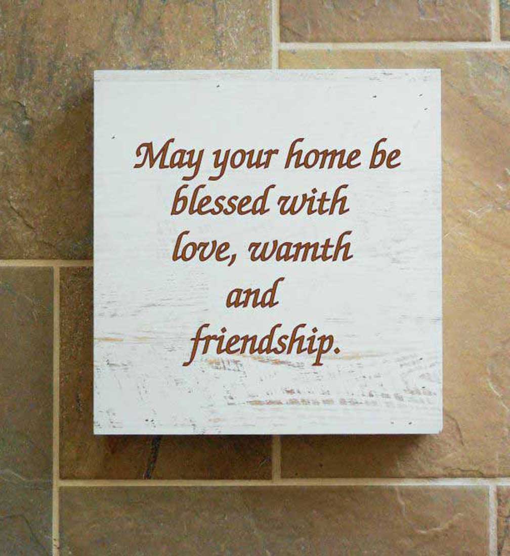 May This Home Be Blessed with Love and Friendship Box Sign Hanging