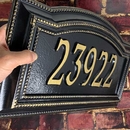 Metal Address Plaque With 4 Inch House Numbers Black And Gold
