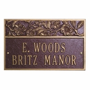 Metal Address Plaque or House Name Sign with Flowers