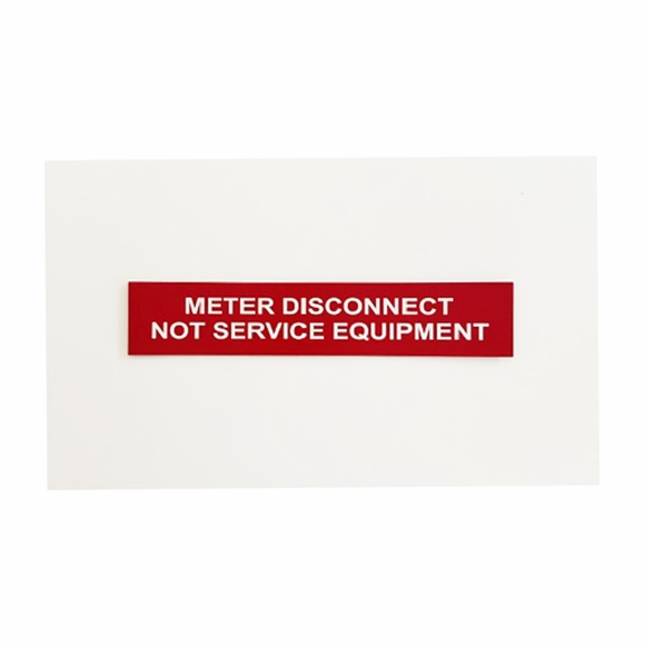NEC Meter Disconnect Label – Engraved Electrical Identification Tag