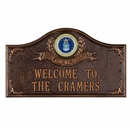 Military Service In God We Trust Plaque With Navy, Army, Air Force, Coast Guard, or Marines Medallion - Displays Address, Name, or Custom Message
