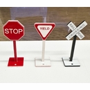 Model Railroad Scenery Signs - Stop, Yield, X Crossing