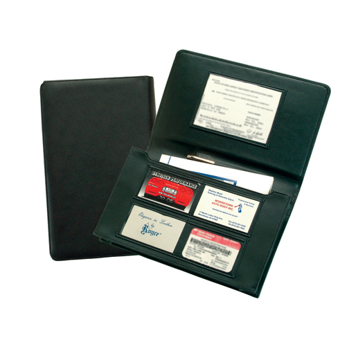 Monogrammed Leather Glove Compartment Organizer