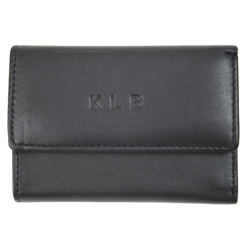Monogrammed Leather Key Case Wallet