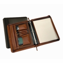 Monogrammed Leather Ring Binder Organizer with Zipper Closure