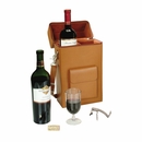 Monogrammed Wine Tote Bag - Leather Wine Carrier Personalized With Your Initials