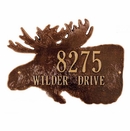 Moose Head Address Plaque With House Number and Street Name