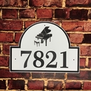 Music Theme Address Sign or Business Name Plaque With Piano, Guitar, Violin, or Other Instrument