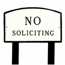 No Soliciting Sign  - Large Metal Sign For Wall or Lawn Stake Mount