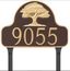 Oak Tree Address Sign with Yard Stakes For Lawn Mounting