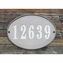 Oval Address Plaque Made From Stone and Resin