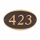 Oval Address Plaque Sign Displays Your House Number - Wall or Optional Lawn Mount - Choose Your Color