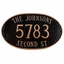 Oval Address Plaque With 3 Lines - Displays Name, House Number, and Street