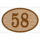 Oval Address Sign Made of  Solid Oak Wood