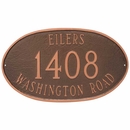 Oval Address Sign Plaque with House Number, Family Name, and Street Name