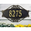 Oval Fretwork Address Plaque - Decorative Scrollwork House Number Sign