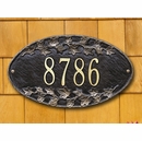 Oval House Number Sign with Flower Border - Choose Ivy, Morning Glory, Pansy, or Roses