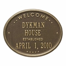 Oval Welcome House Name Established Date Plaque