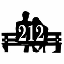 Park Bench Shape Silhouette Address Plaque