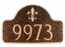 Fleur de Lis Address Plaque - Arch Shape House Number Sign
