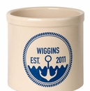 Personalized 2 Gallon Crock With Name, Est. Year, and Anchor