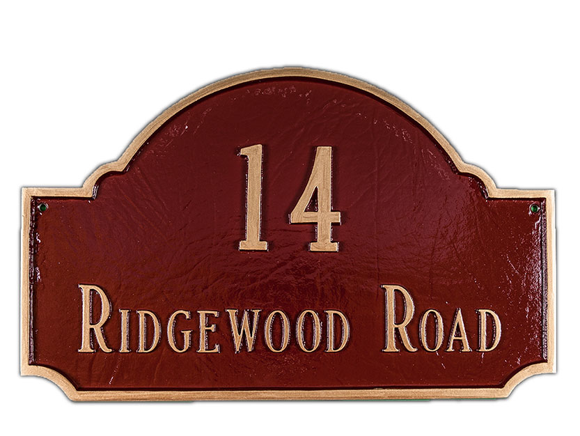 Decorative Address Sign With Two Lines Rectangle With Cut Out Corners