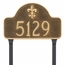Fleur de Lis Arch Address Sign For Wall or Optional Lawn Stake Mount