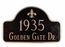 Fleur de Lis Arch Address Plaque Displays Your House Number and Street Name - Choose Your Color