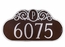 Address Number Plaque With Monogram Letter And Scroll Design At Top