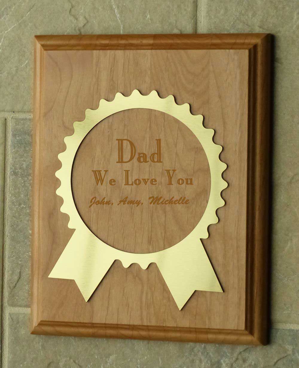 Father's Day Personalized Award Ribbon Plaque