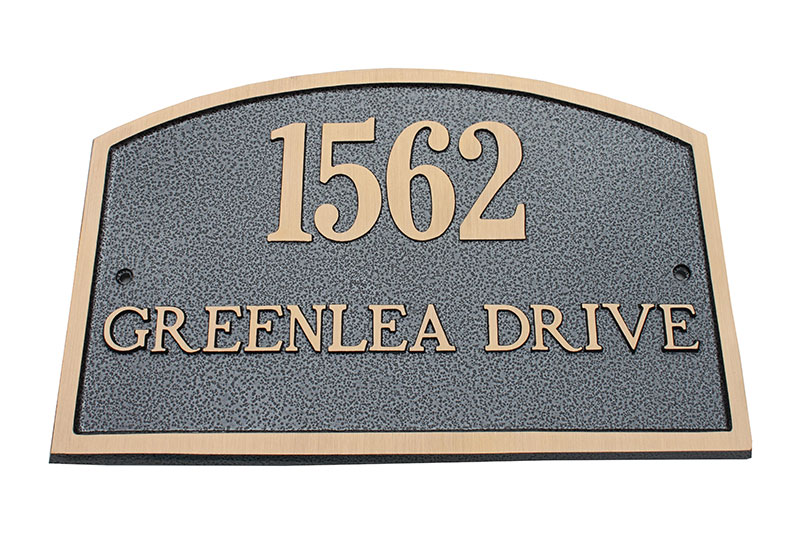 Two Line Cast Brass Address Plaque