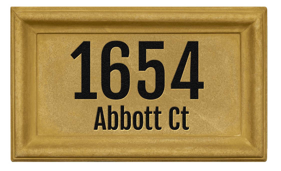 Concrete Address Block For Installation into a Brick, Stone, or