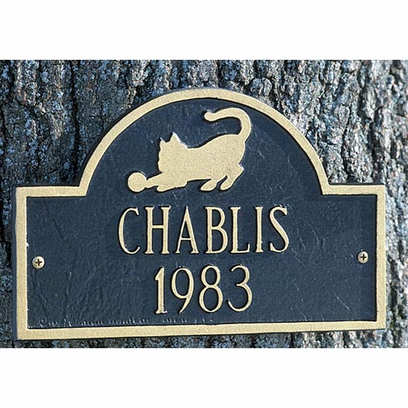 View of Personalized Cat House Sign - Name Plaque