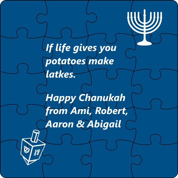 Personalized Chanukah Jigsaw Puzzle Custom Hanukkah Gift