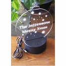 Personalized Christmas Tree Ball Ornament With LED Lighted Base For Table Display