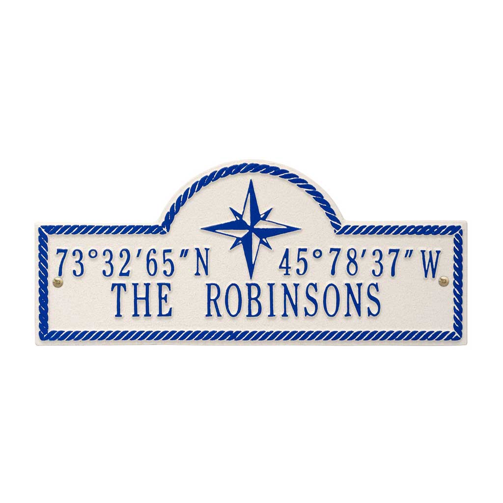 Coordinates Address Plaque With Your Name, Longitude, and Latitude