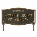 Personalized Donated By Plaque With Lawn Mounting Stakes