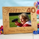 Personalized Engraved 40th Birthday Picture Frame
