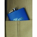 Personalized Engraved Pocket Flask in Pink, Teal, Blue, or Black