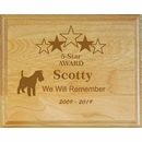 Personalized Engraved Wood Dog Memorial Plaque for a 5 Star Dog