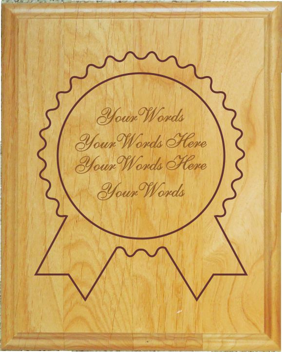 Award Plaque Engraved Wood Ribbon Wall Recognition Plaque