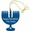 Personalized Hanukkah Menorah Tree Ornament