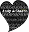 Personalized Heart Shape Wall Art With Two Names and Love