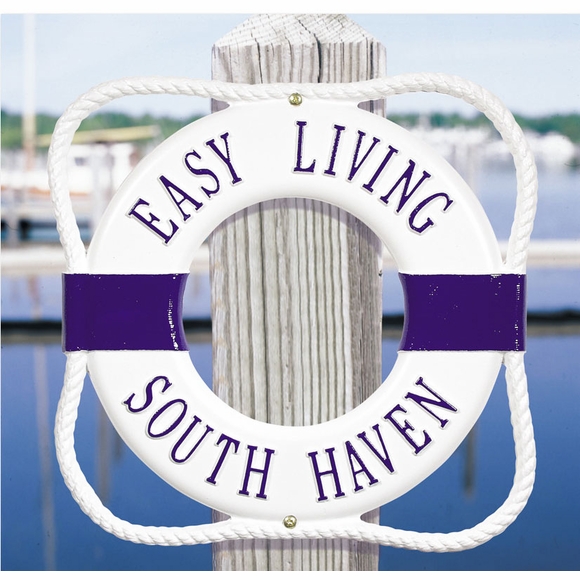 Personalized Life Ring Address Plaque, Dock Plaque, or House Name Sign