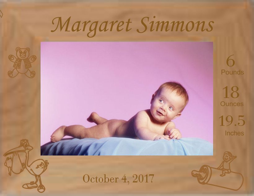 Personalized Newborn Baby Custom Engraved Picture Frame