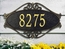 Oval Fretwork Address Plaque - Decorative Scrollwork House Number Sign