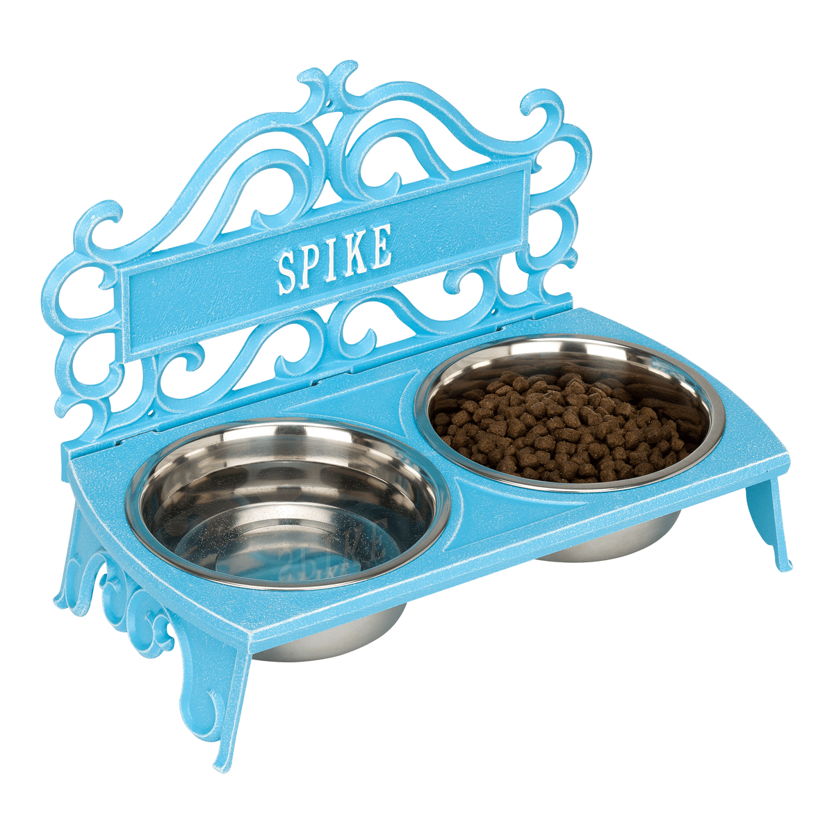 Personalized Pet Bowl Feeder With Two Bowls