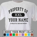 Personalized Property of Your Name Athletic Department T-Shirt 